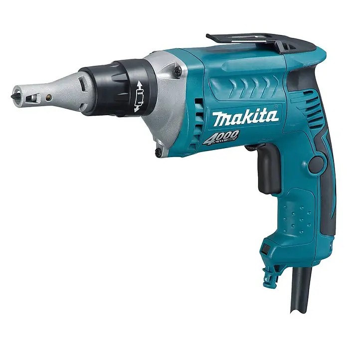 Makita Atornillador para placas de yeso FS4200 - 570 W, 4.000 r.p.m. - Atornillador para pladur Makita 4000, una herramienta eléctrica para atornillar de manera eficiente. Ideal para profesionales, destacando la precisión.