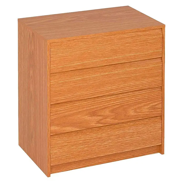 Meka Block Cajonera K-764 - L x An x Al: 45 x 70 x 73,4 cm, Roble, Número de cajones: 4 ud. - Una cómoda de madera marrón claro con cuatro cajones, perfecta para organizar. El mueble ofrece un gran espacio de almacenamiento.