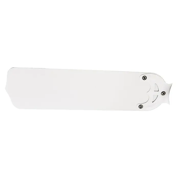 Proklima Deckenventilator Bungonia - Weiß, 105 cm, 60 W, Warmweiß - Nahaufnahme eines weißen Deckenventilatorflügels mit dekorativem Aufsatz, der Details und das Design des Produkts hervorhebt.