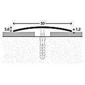 LOGOCLIC Übergangsprofil (Edelstahl matt, 0,9 m x 50 mm x 5,6 mm, Montageart: Schrauben, Mittig versenkt gelocht)