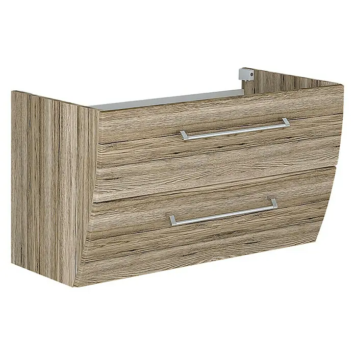 Camargue Orion Waschtischunterschrank - 90,5 x 51 x 52,5 cm, Sanremo Rustico - Unterschrank mit zwei Schubladen und Holzoptik, ideal für Badezimmer oder Waschküche, bietet praktischen Stauraum und ein modernes Design.