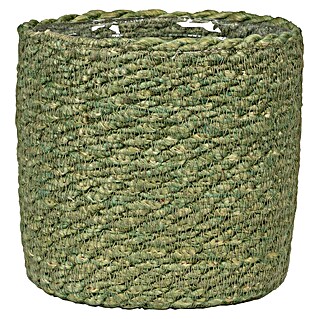 Scheurich Pflanzkorb Seagrass (Außenmaß (Ø x H): 17 x 16 cm, Naturmaterialien, Grün)