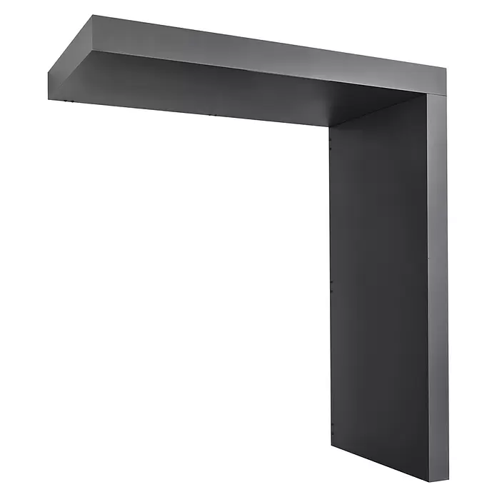 Gutta Rechteckvordach BS Plus 200 UP ST - 200 x 90 x 15,5 cm, Seitenteil rechts - Matt-dunkelgrauer L-förmiger Rahmen, passend für einen Torbogen.