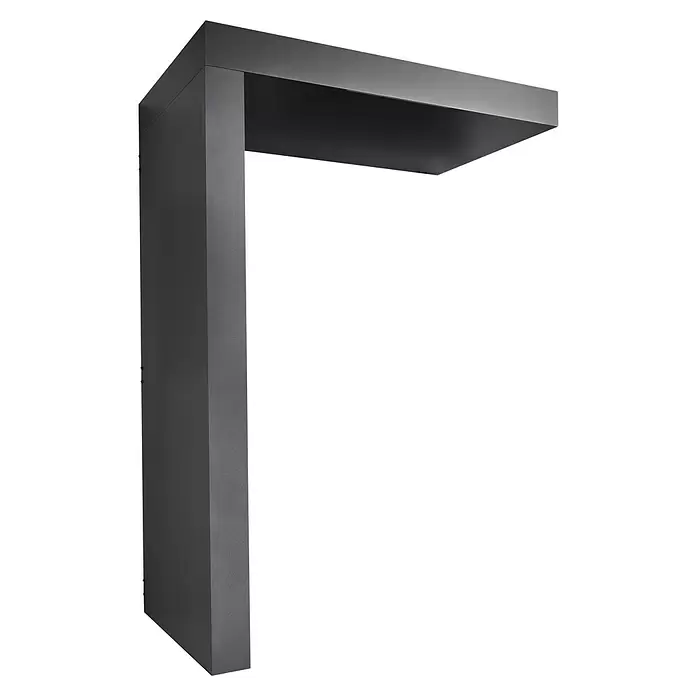 Gutta Rechteckvordach BS Plus 160 UP ST - 160 x 90 x 15,5 cm, Seitenteil links - Dunkelgraue L-förmige Pollerleuchte in modernem Design.