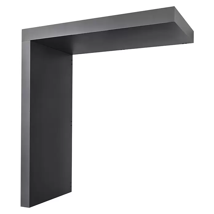Gutta Rechteckvordach BS Plus 200 UP ST - 200 x 90 x 15,5 cm, Seitenteil links - Anthrazitfarbener L-förmiger Rahmen im schlichten, modernen Design.