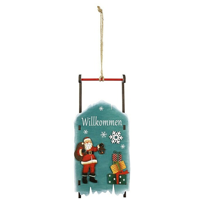 Christbaumschmuck Weihnachtsschlitten (Bunt, Holz, 1 Stk., 5 x 15 x 33 cm) | BAUHAUS