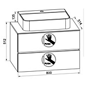 VCM Lendas Badmöbel-Set (81 cm, Honig-Eiche, Matt) | BAUHAUS