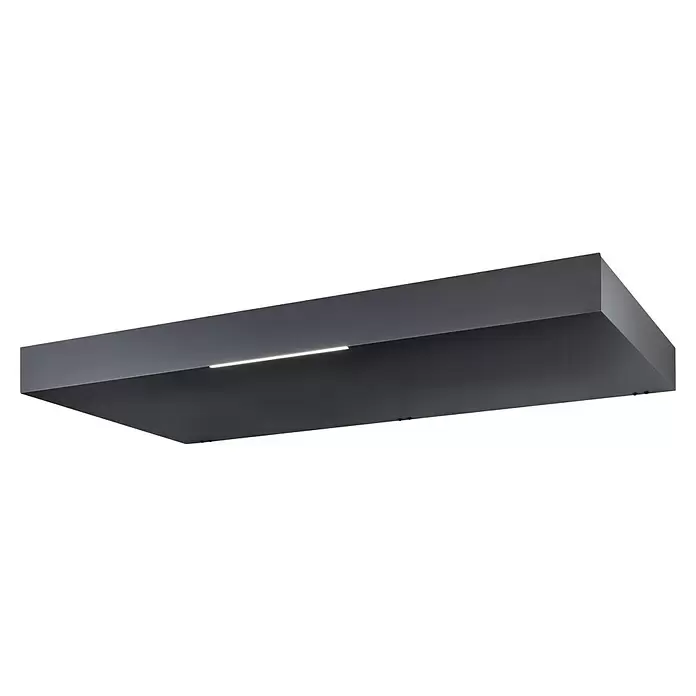 Gutta Rechteckvordach BS Standard 200 UP - 200 x 90 x 15,5 cm - Minimalistische, dunkelgraue, rechteckige LED-Leuchte mit einem hellen, linearen Lichtstreifen.