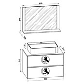 VCM Lendas Badmöbel-Set (80 cm, Weiß, Glänzend) | BAUHAUS