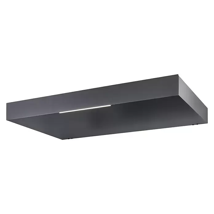 Gutta Rechteckvordach BS Standard 160 UP - 160 x 90 x 15,5 cm - Anthrazitfarbene, rechteckige LED-Wandleuchte mit einem linearen Lichtstreifen.