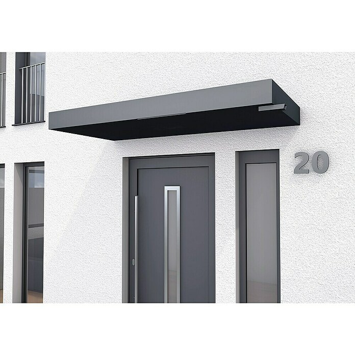 Gutta Rechteckvordach BS Plus 200 UP WSP (200 x 90 x 15,5 cm, Wasserspeier rechts) | BAUHAUS