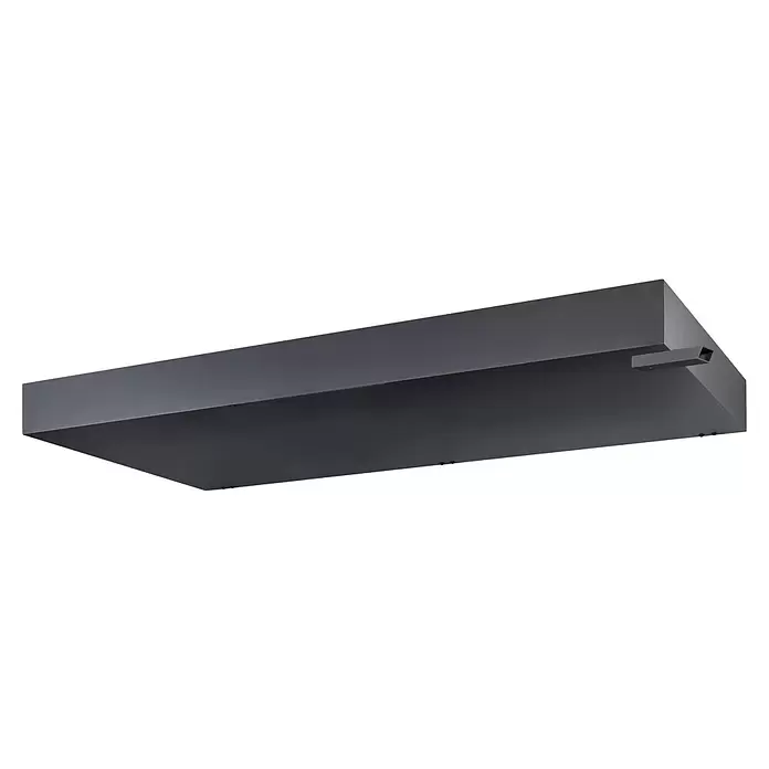 Gutta Rechteckvordach BS Plus 200 UP WSP - 200 x 90 x 15,5 cm, Wasserspeier rechts - Dunkelgraue, rechteckige Außenwandleuchte mit integriertem Sensorelement.