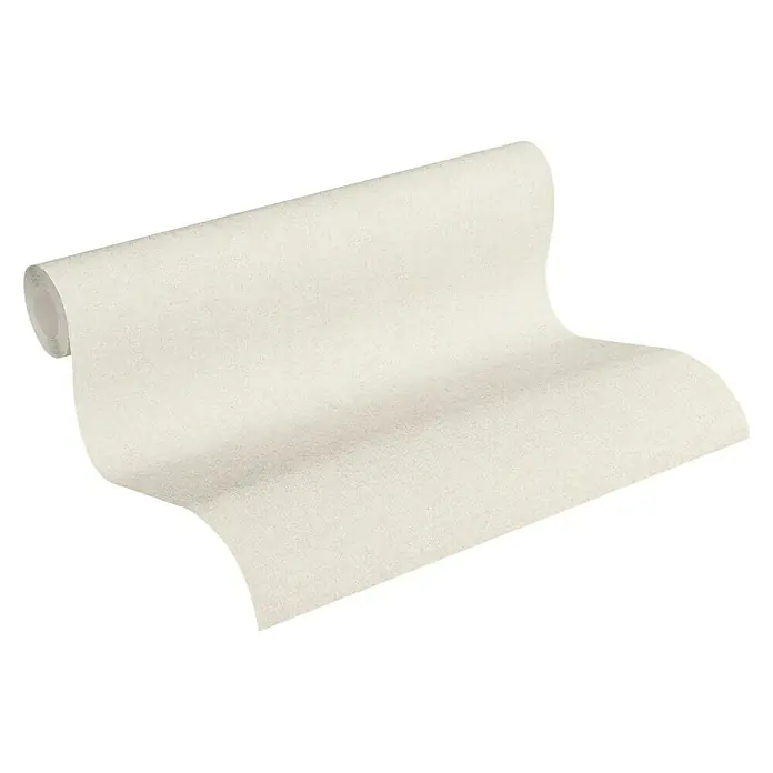 A.S. Création Paradise Garden Vliestapete - Creme/Beige, Uni, 10,05 x 0,53 m - Nahaufnahme einer Rolle Vliestapete in sanften Beigetönen, die eine dezente Textur für eine elegante Wandgestaltung bietet.