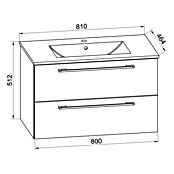 VCM Badinos Badmöbel-Set (81 cm, Weiß, Glänzend, 2 -tlg.) | BAUHAUS