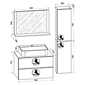 VCM Lendas Badmöbel-Set (114 cm, Anthrazit/Honig-Eiche, Matt) | BAUHAUS