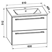 VCM Badinos Badmöbel-Set (61 cm, Weiß, Glänzend, 2 -tlg.) | BAUHAUS