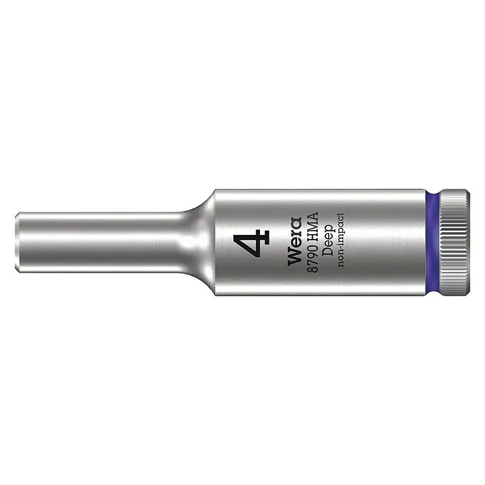 Wera Steckschlüsseleinsatz 8790 HMA - Schlüsselweite: 4 mm, Antriebsgröße: ⅜″ - Wera 8790 HMA Deep Steckschlüssel, Größe 4, für Einsätze mit hoher Präzision und langer Lebensdauer, ideal für anspruchsvolle Anwendungen.