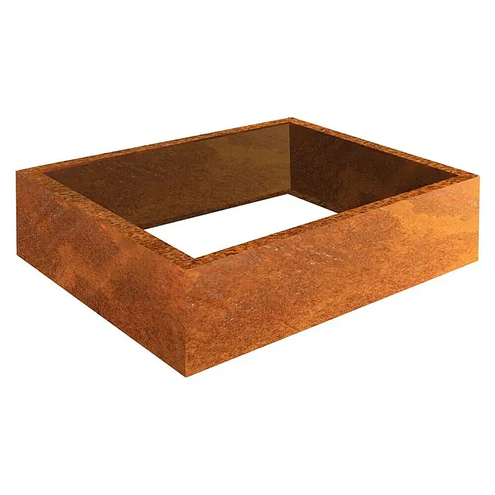 Palatino Exclusive Line Pflanzkasten Carlotta - Außenmaß (L x B x H): 120 x 40 x 25 cm, Metall, Rotbraun - Rostfarbener rechteckiger Pflanzkasten aus Metall für den Außenbereich zur Gartendekoration.