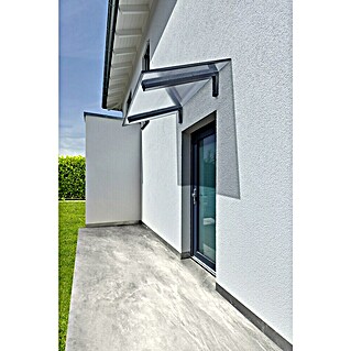 Gutta Pultvordach PT/SE (150 x 98 x 34,5 cm, Farbe Träger: Anthrazitgrau RAL 7016, Polycarbonat klar/anthrazit 16 mm)