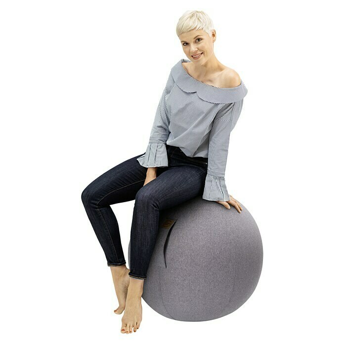 Sitting Ball Gymnastikball FeltGrau, Durchmesser: 65 cm, Material Bezug: 100 % Polyester Use Shot