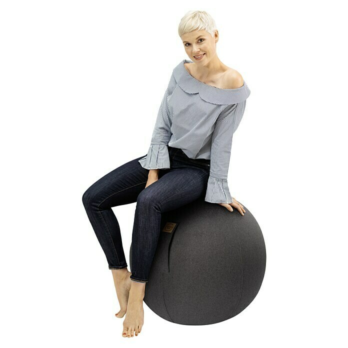 Sitting Ball Gymnastikball FeltAnthrazit, Durchmesser: 65 cm, Material Bezug: 100 % Polyester Use Shot