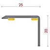 Baglinox Perfil angular Roble - 85 (135 cm x 25 mm x 20 mm, Pegado)