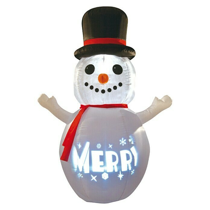 Sneeuwpop (Hoogte: 180 cm, Polyester, Led, Zelfopblaasbaar)