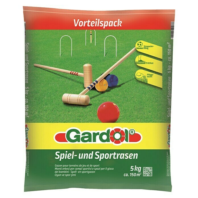 Gardol Spiel- & Sportrasensamen (5 kg, Inhalt ausreichend für ca.: 150 m²)