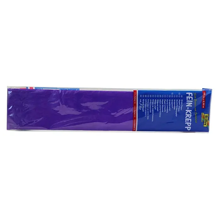 Krepppapier - Violett, 2,5 m x 50 cm - Fein-Krepp Papierrolle in Lila, ideal zum Basteln und Dekorieren, 50 cm x 2,50 m.