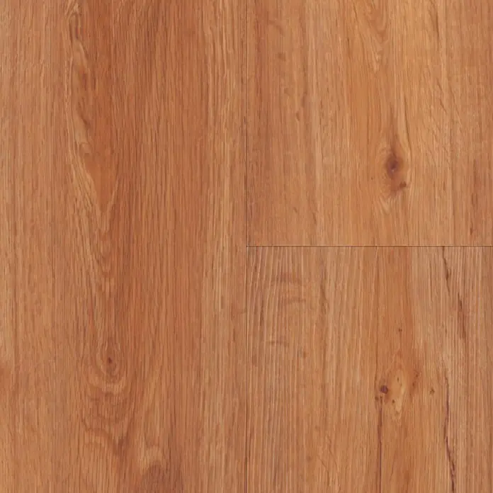 b!design Vinylboden Clic - Eiche Natural, Landhausdiele, 1.210 x 190 x 5 mm - Nahaufnahme von Holzfußboden mit warmen Farbtönen und natürlicher Maserung für eine gemütliche Atmosphäre.