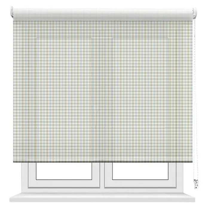 Estor enrollable Vichy - An x Al: 135 x 190 cm, Azul, Formas y patrones - Una persiana enrollable moderna con un patrón de cuadros sutil, que garantiza una decoración de ventana elegante y práctica. Ideal para regular la luz.