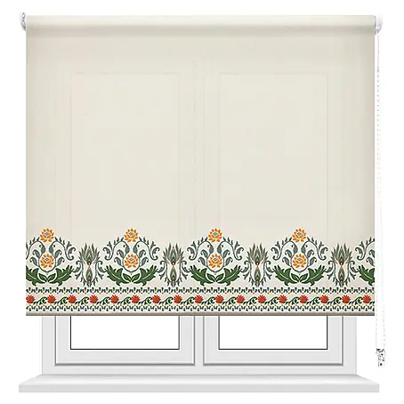 Estor enrollable Cenefa Flor Ikat