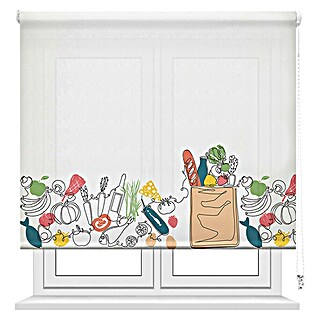 Estor enrollable Compra Mercado (An x Al: 150 x 190 cm, Blanco, Formas y patrones)