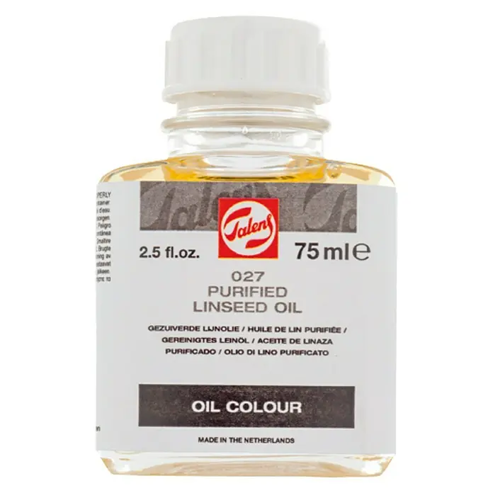 Talens Aceite de linaza Purificado - Incoloro, 75 ml, Brillante - Botella de aceite de linaza purificado Talens para colores al óleo, capacidad de 75 ml, ideal para artistas y aficionados para mejorar la consistencia.