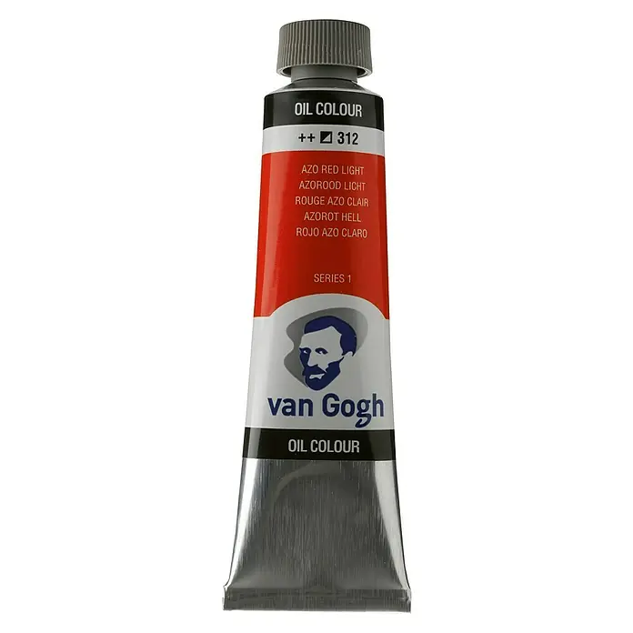 Talens Van Gogh Pintura al óleo - Rojo azo claro, 40 ml, Tubo - Un tubo de pintura al óleo Azo Red Light de Van Gogh, ideal para artistas que buscan colores vibrantes y duraderos para sus obras maestras.