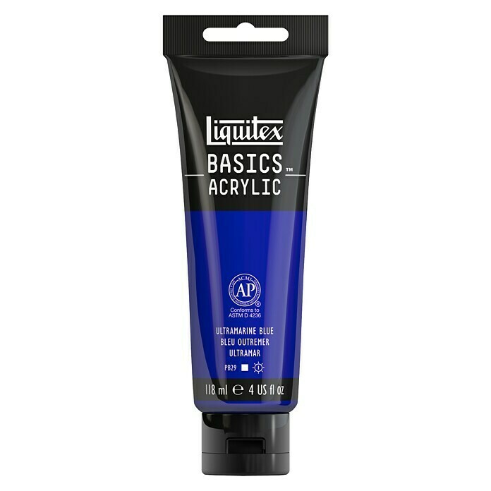 Liquitex Basics Acrylfarbe (Ultramarinblau, 118 ml, Tube)