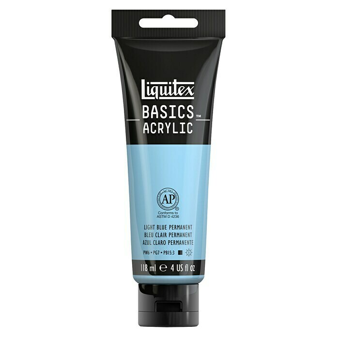 Liquitex Basics Acrylfarbe (Permanentblau hell, 118 ml, Tube)