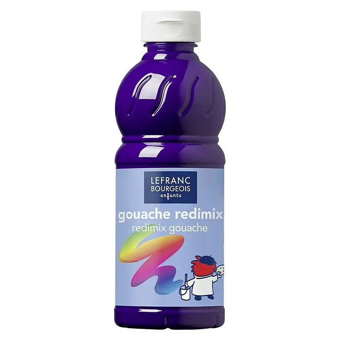 Lefranc & Bourgeois Gouachefarbe Redimix - Violett, 500 ml, Flasche - Flasche LEFRANC BOURGEOIS Gouache Redimix in leuchtendem Violett. Perfekt für junge Künstler, bietet diese Farbe lebendige Ergebnisse und einfache Anwendung.