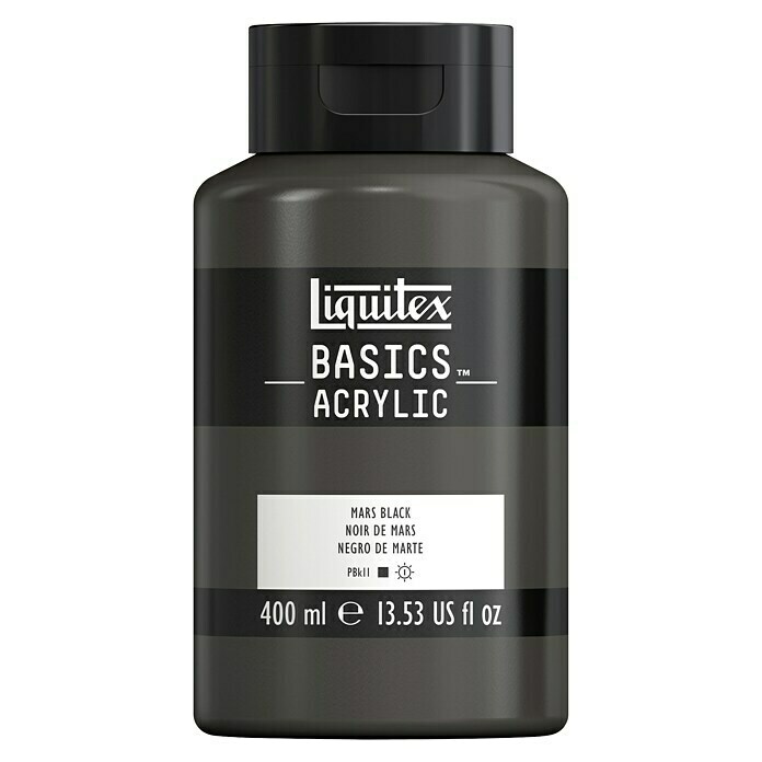 Liquitex Basics Acrylfarbe (Marsschwarz, 400 ml, Flasche)