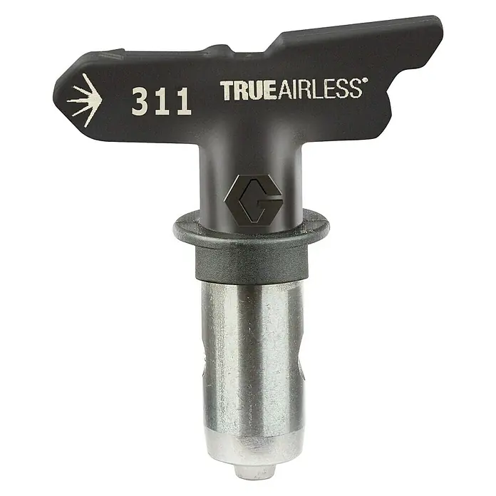 Graco Magnum Boquilla de pulverización True Airless 311 - Específico para: Sistemas de pulverización Graco - Se muestra una boquilla de pulverización TrueAirless 311, ideal para pulverizadores de pintura sin aire. Precisa y eficiente para trabajos de pintura profesionales.