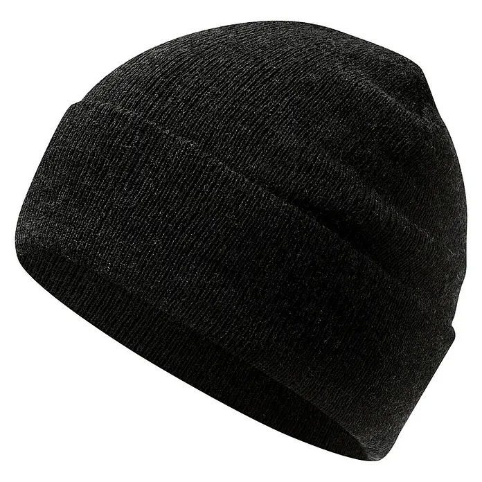 Strickmütze Basic - Schwarz, Größe: Universal - Schwarze, gerippte Strickmütze für Herren, ideal für kühles Wetter, bietet Wärme und Komfort mit einem klassischen und vielseitigen Design.