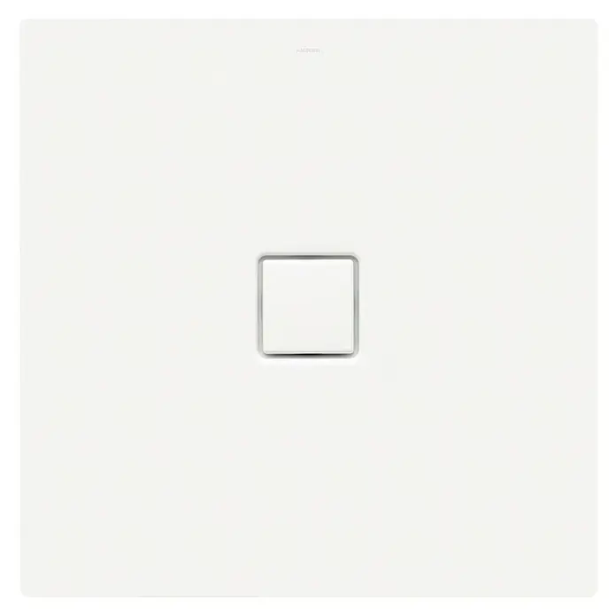 Kaldewei Duschwanne Conoflat 789-1 - L x B: 100 x 120 cm, Stahl, Weiß - Quadratische, weiße Duschwanne mit quadratischem Abfluss in der Mitte. Das Produkt ist modern und minimalistisch gestaltet.
