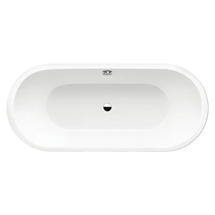 Kaldewei Badewanne Classic Duo Oval 113 - 170 x 75 cm, Stahl-Email, Alpinweiß - Weisse, freistehende Badewanne in ovaler Form mit Chromablaufgarnitur und Überlauf, die eine moderne und elegante Badezimmerausstattung bietet.