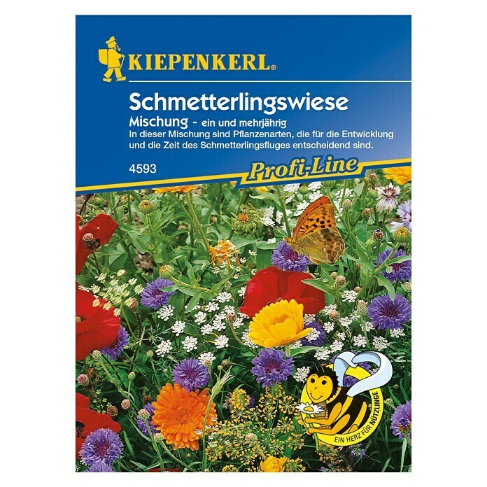 Kiepenkerl Profi-Line Blumensamenmischung SchmetterlingswieseVerschiedene Sorten, Blütezeit: Juni - September, 5 m² - 8 m² Front View