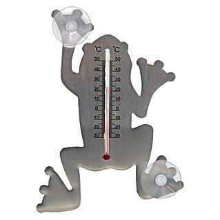 Nature Buitenthermometer met zuignappen Kikker  (Hoogte: 27 cm, Roestvrij staal)