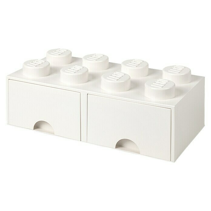 Lego Schubladenbox Brick (L x B x H: 50 x 25 x 18 cm, Weiß, Anzahl Schubladen: 2 Schubladen)