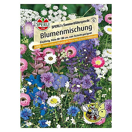 Sperli Blumensamen Sommerblumenmischung (Verschiedene Sorten, Blütezeit: Juni, 2 m²)
