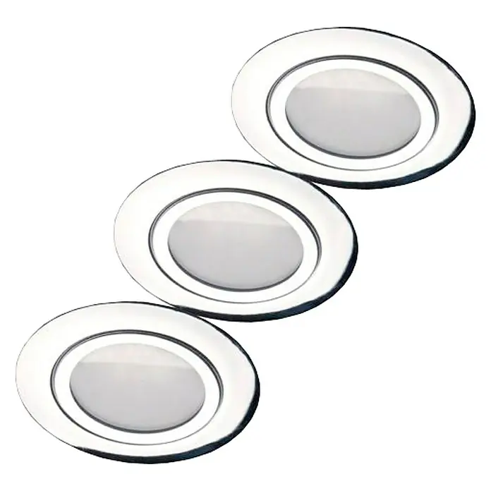 Tween Light Set de focos LED empotrables - 9 W, L x An x Al: 9,6 x 9,6 x 7 cm, Cromo, 3 ud., Blanco neutro - Tres focos empotrables cromados con iluminación LED blanca. Ideales para interiores modernos y soluciones de iluminación energéticamente eficientes.