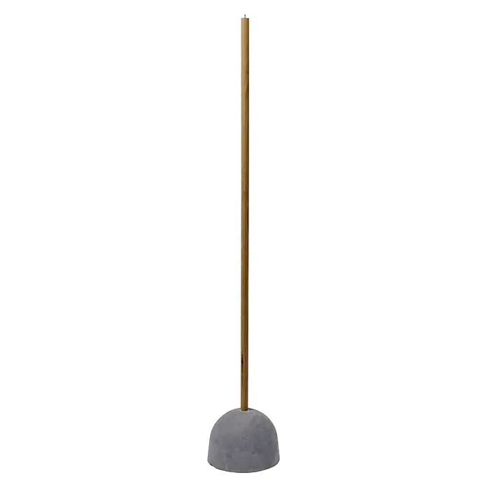 Dobar Vogelhausständer Pickbar - L x B x H: 17 x 17 x 100 cm, Eiche, Braun - Diese Aufnahme zeigt einen stilvollen Stehtisch mit einem eleganten Holzstiel und einem robusten Betonsockel, der Stabilität und modernes Design vereint.