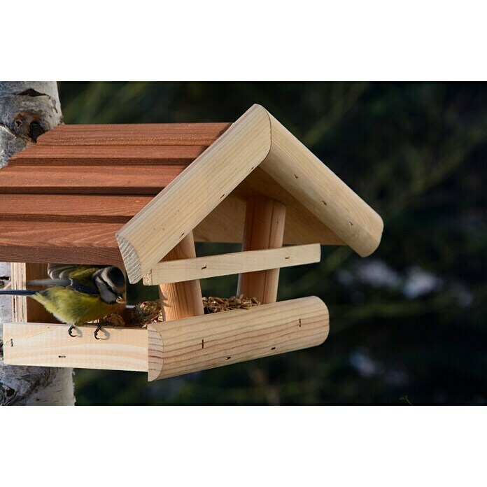 dobar Vogelfutterhaus zum Aufhängen 25 x 18 x 16,5 cm Eiche Braun